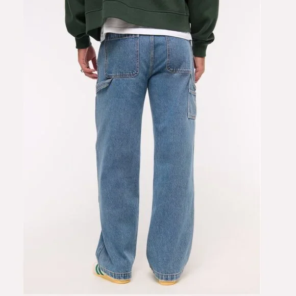 Abercrombie & Fitch 90s Loose Baggy Workwear Carpenter Relaxed Fit Jeans 34x32 - Picture 5 of 10